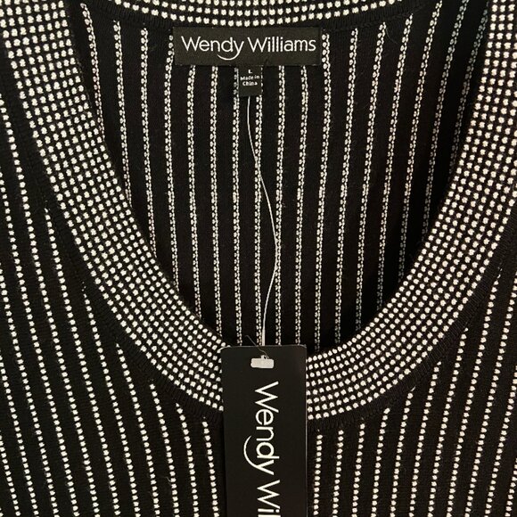 Wendy Williams Black and White Striped Dress L - Picture 4 of 8